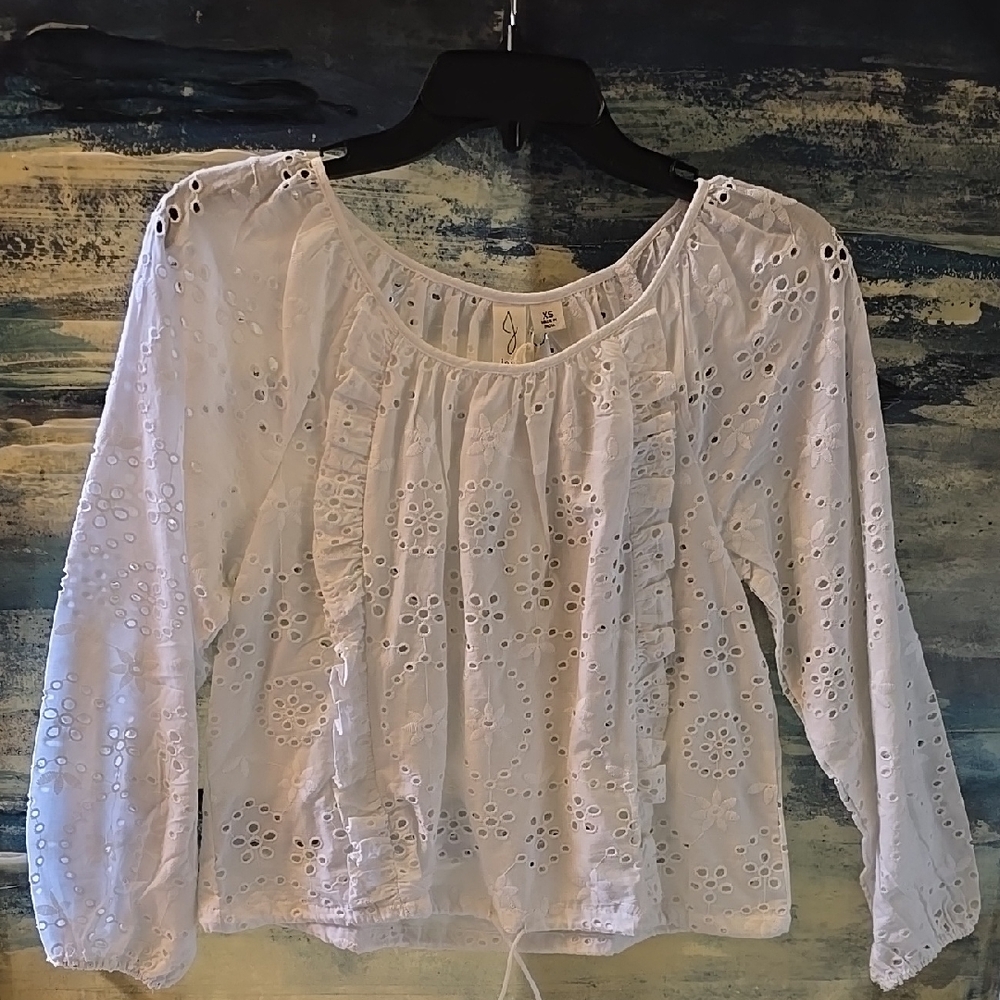 NWT, Joie White Eyelet Blouse Sz XS